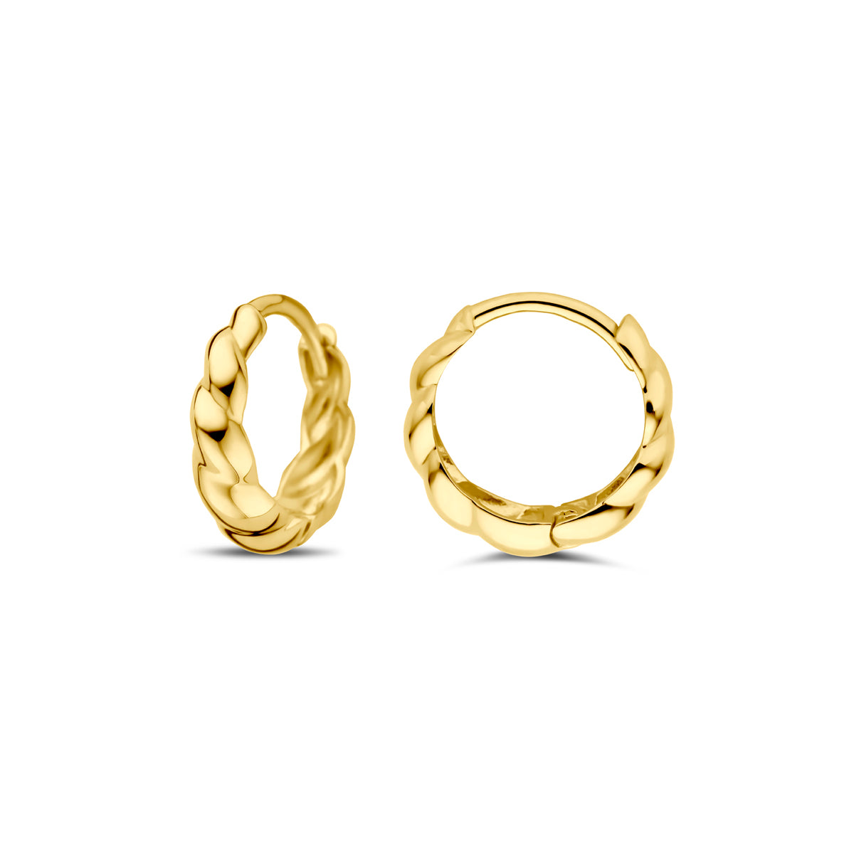 klapoorringen 13 mm 14K geelgoud