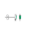 oorknoppen groen zirkonia zilver gerhodineerd