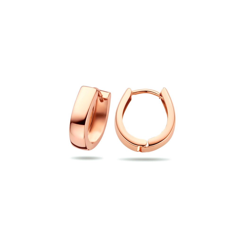 klapoorringen vlak 12 mm 14K roségoud