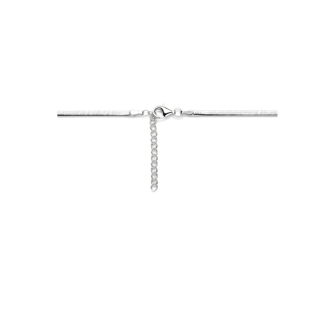 collier gourmette 2,2 mm 40 + 4 cm zilver gerhodineerd