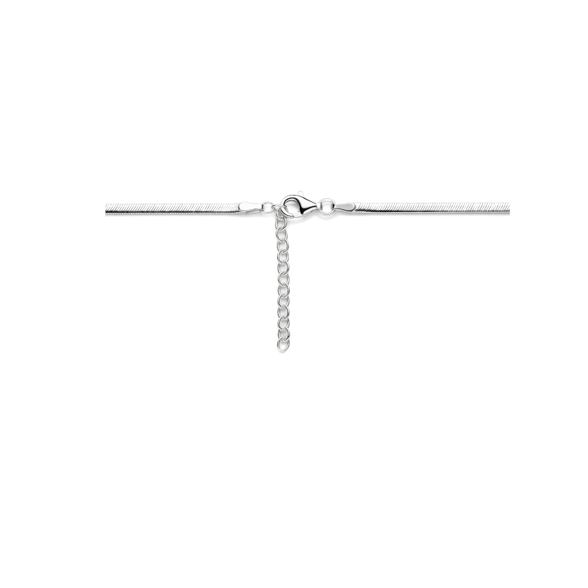 collier gourmette 2,2 mm 40 + 4 cm zilver gerhodineerd