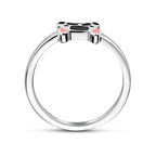ring hond zilver gerhodineerd