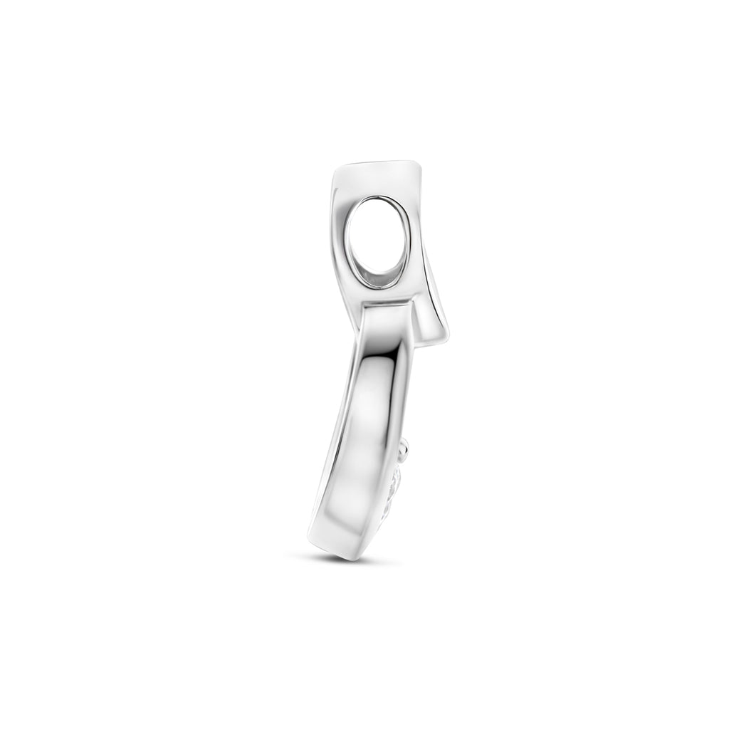 Anhänger Zirkonia poliert/matt 17 mm Silber rhodiniert