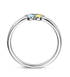 ring emaille bloem zilver gerhodineerd