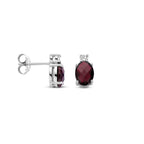 Ohrstecker Granat und Zirkonia 10,5 mm Silber rhodiniert