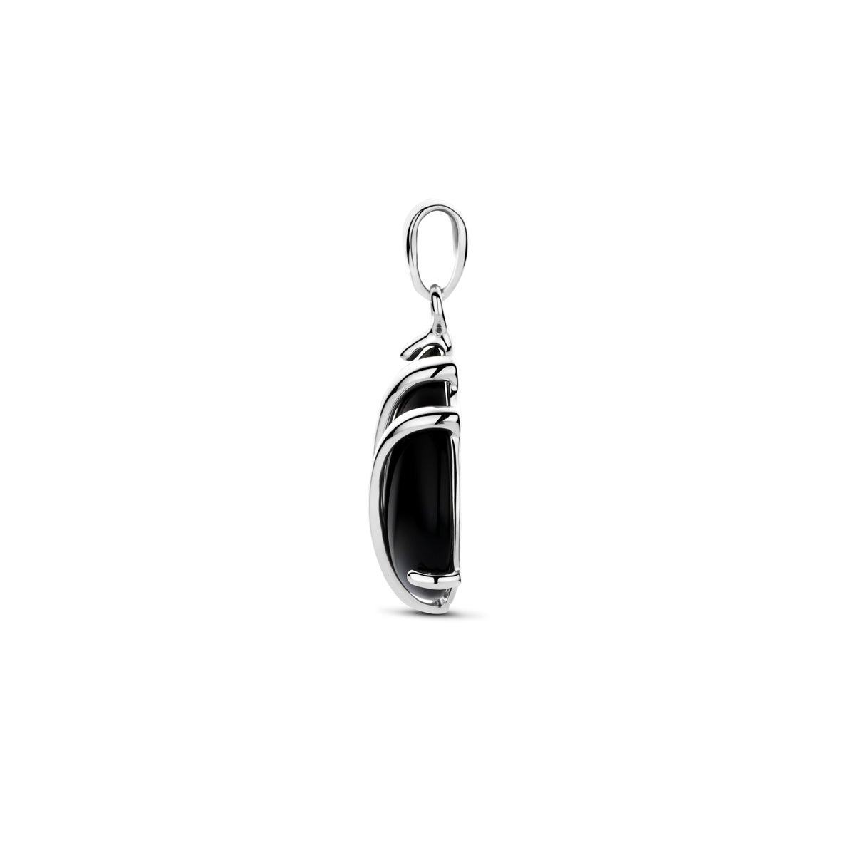 Anhänger Tropfen Onyx 16 mm Silber rhodiniert