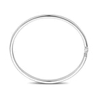 Armreif mit Scharnier, konvexes Rohr 5 mm, silberweiß