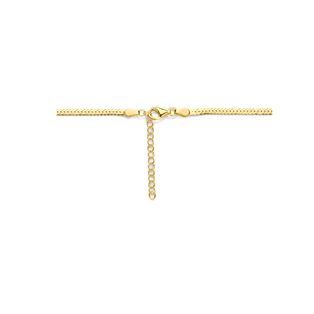 Kettenhalsband Panzerkette 2,6 mm 40 + 4 cm 3 Mikron vergoldet (gelb)