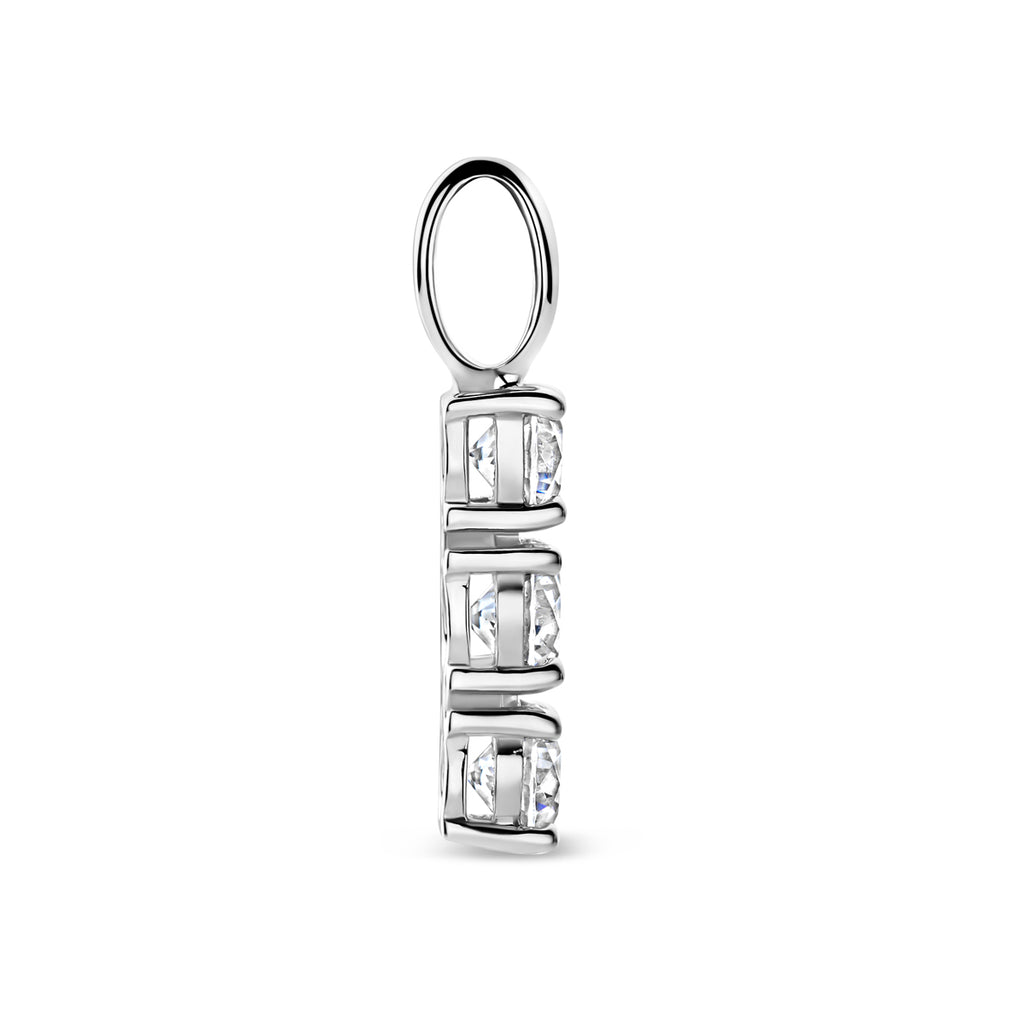 hanger zirkonia 18,5 mm zilver gerhodineerd - rechthoek
