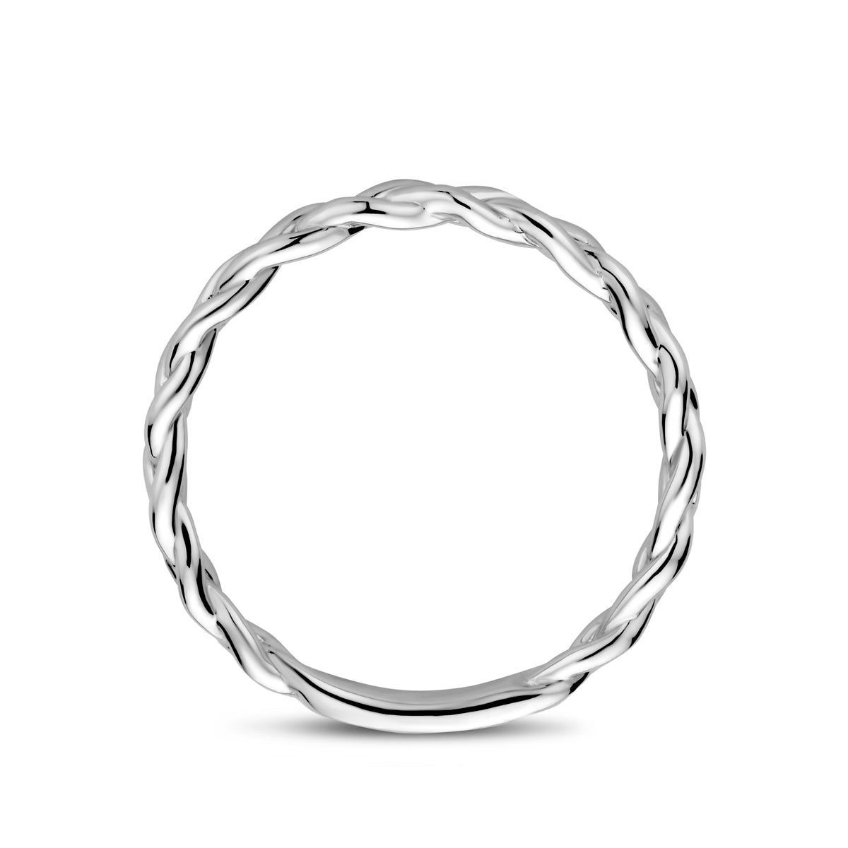 Ring geflochtenes Silber rhodiniert