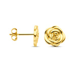 Ohrstecker Rose 8 mm 14K Gelbgold