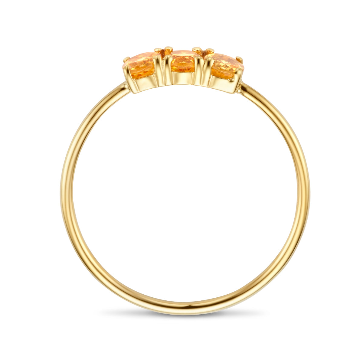 Ring Trilogie Citrin 14K Gelbgold