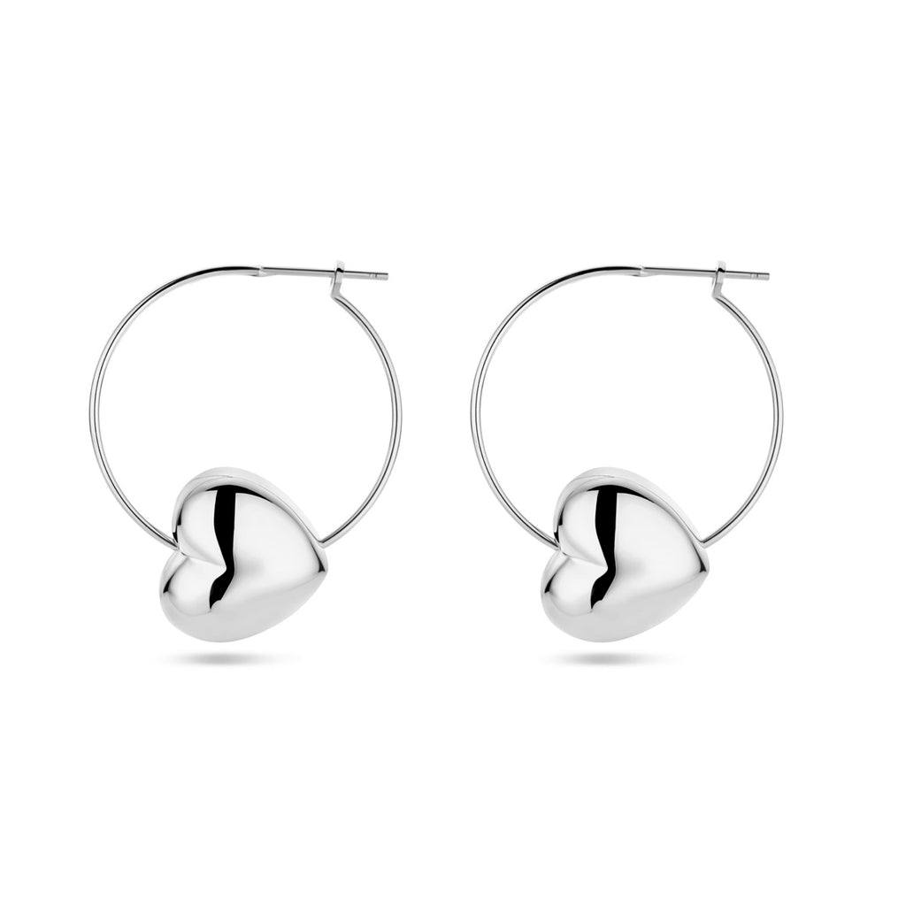 oorringen hart zilver gerhodineerd