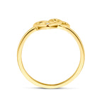Ring Herzen und Zirkonia 14K Gelbgold