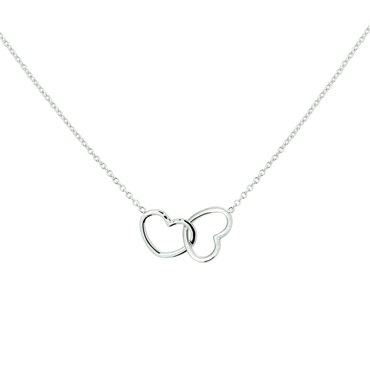 Halskette Herz 1,2 mm 40 + 5 cm Silber rhodiniert