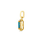 hanger london blue topaas en lab grown diamant 0.08ct f vs 7,5 mm 14K geelgoud
