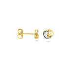 oorknoppen bicolor gestift 14K geelgoud