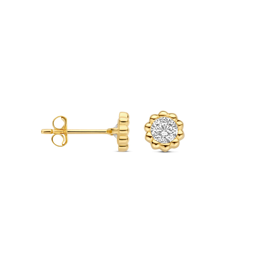 Ohrstecker Zirkonia 5,5 mm 14K Gelbgold