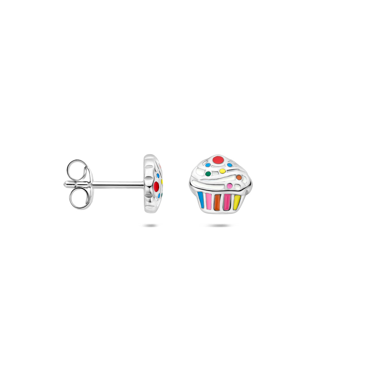 Ohrstecker Cupcake Silber rhodiniert