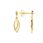 9k oorhangers zirkonia 18 mm 9K geel