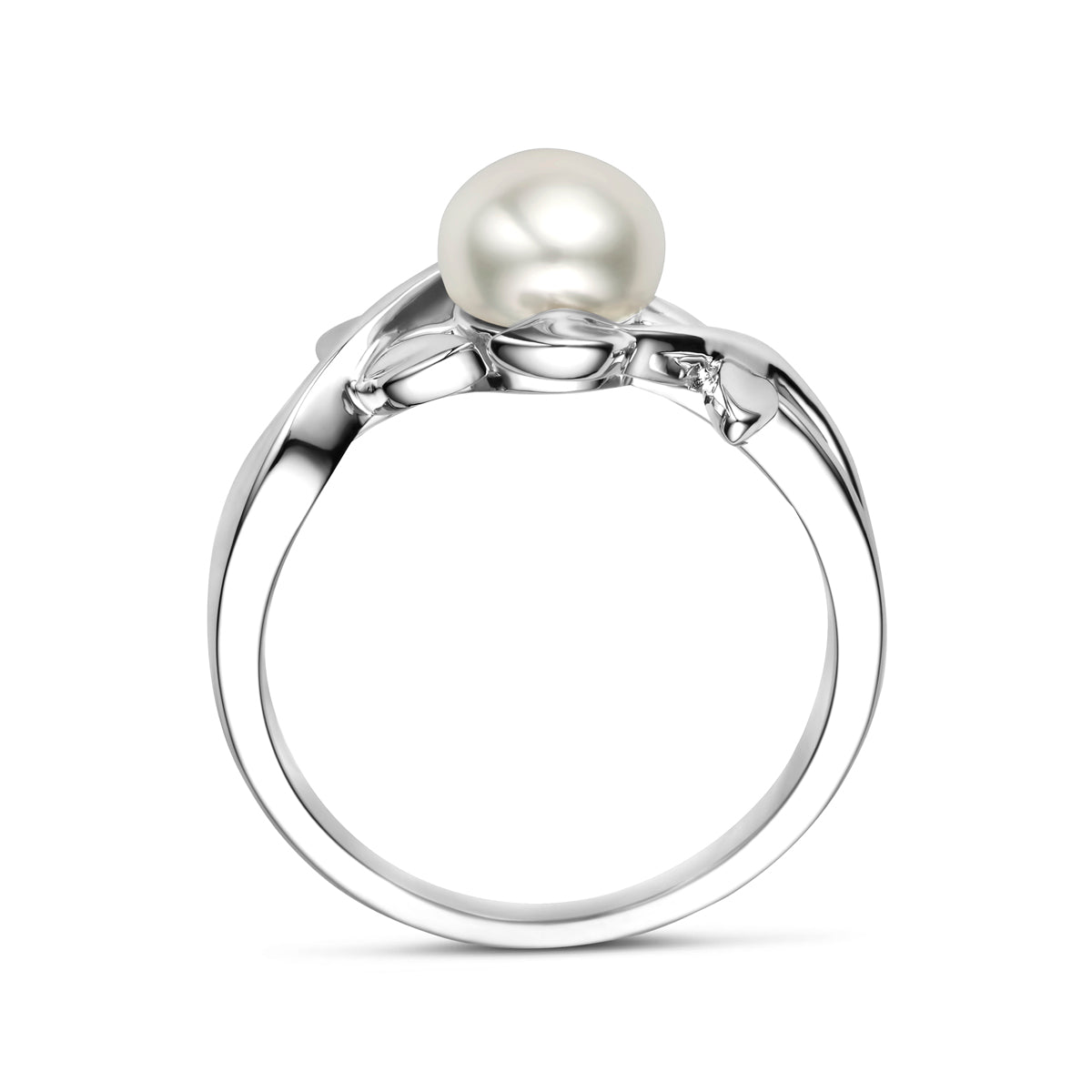 Ring Perle Silber rhodiniert