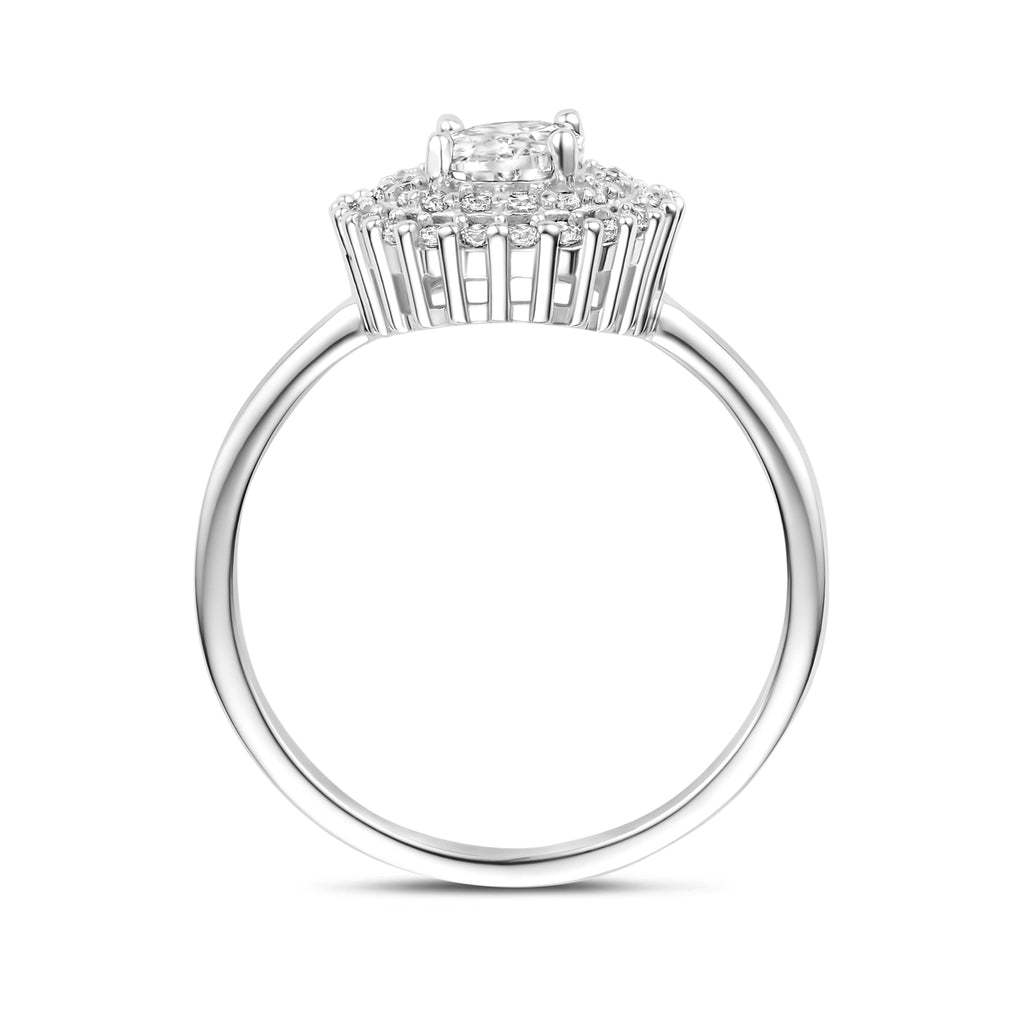 Ring Zirkonia Silber rhodiniert