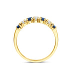 ring saffier en zirkonia 14K geelgoud