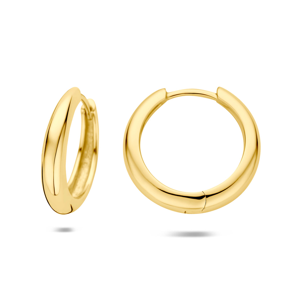 klapoorringen buis 4 mm 1 micron zilver verguld (geel)