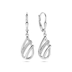 Ohrringe Tropfen Zirkonia Brisurhaken 33 mm Silber rhodiniert