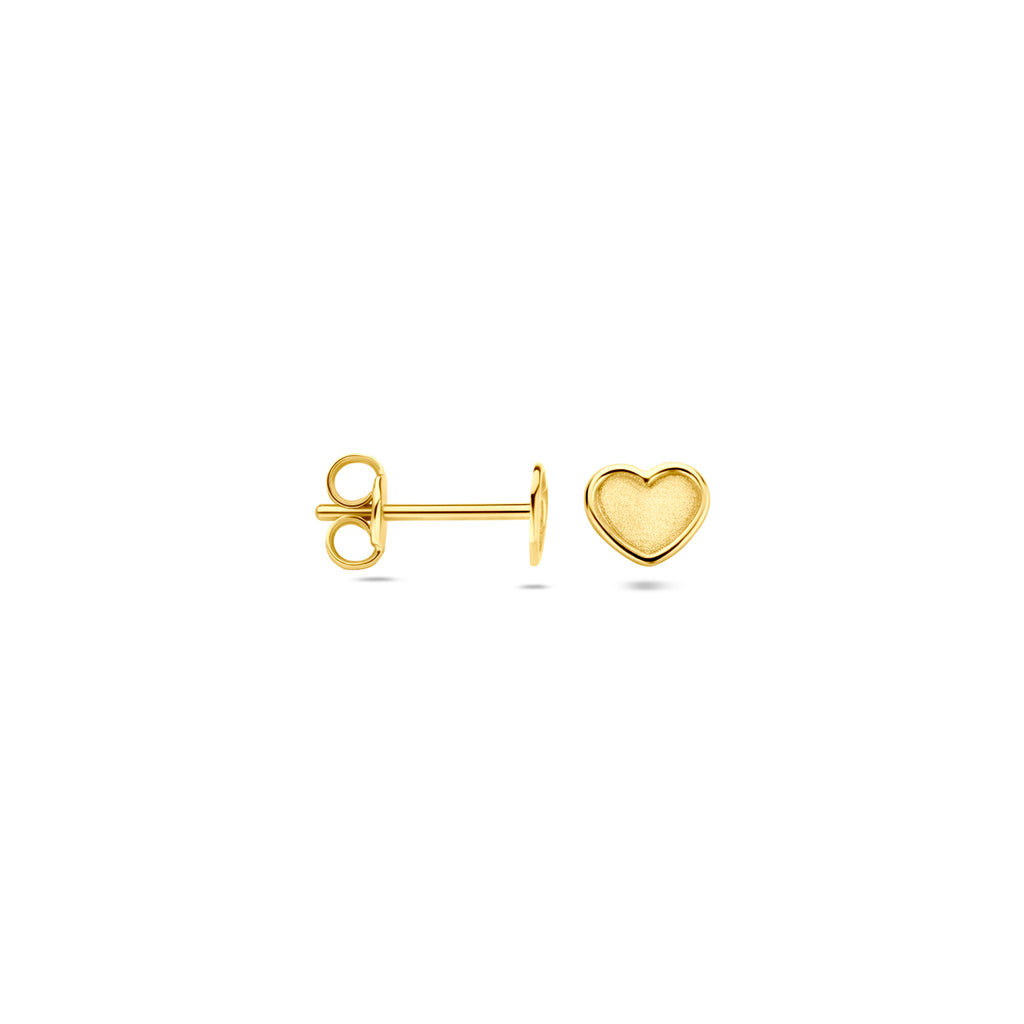 Ohrstecker Herzchen poliert/matt 4,5 mm 14K Gelbgold