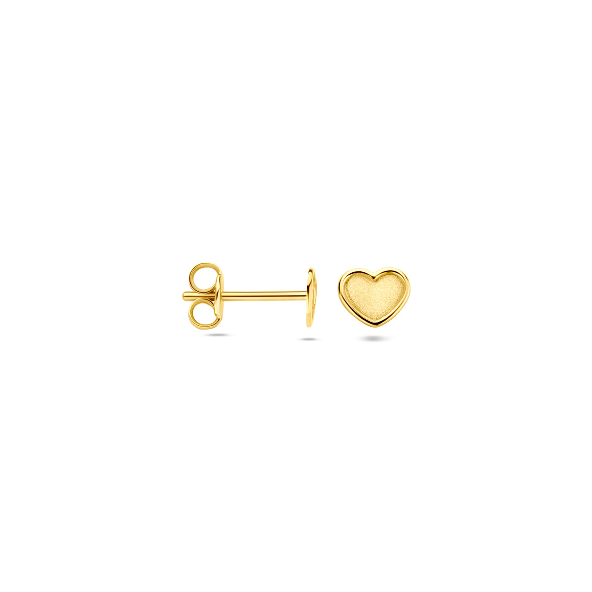 Ohrstecker Herzchen poliert/matt 4,5 mm 14K Gelbgold