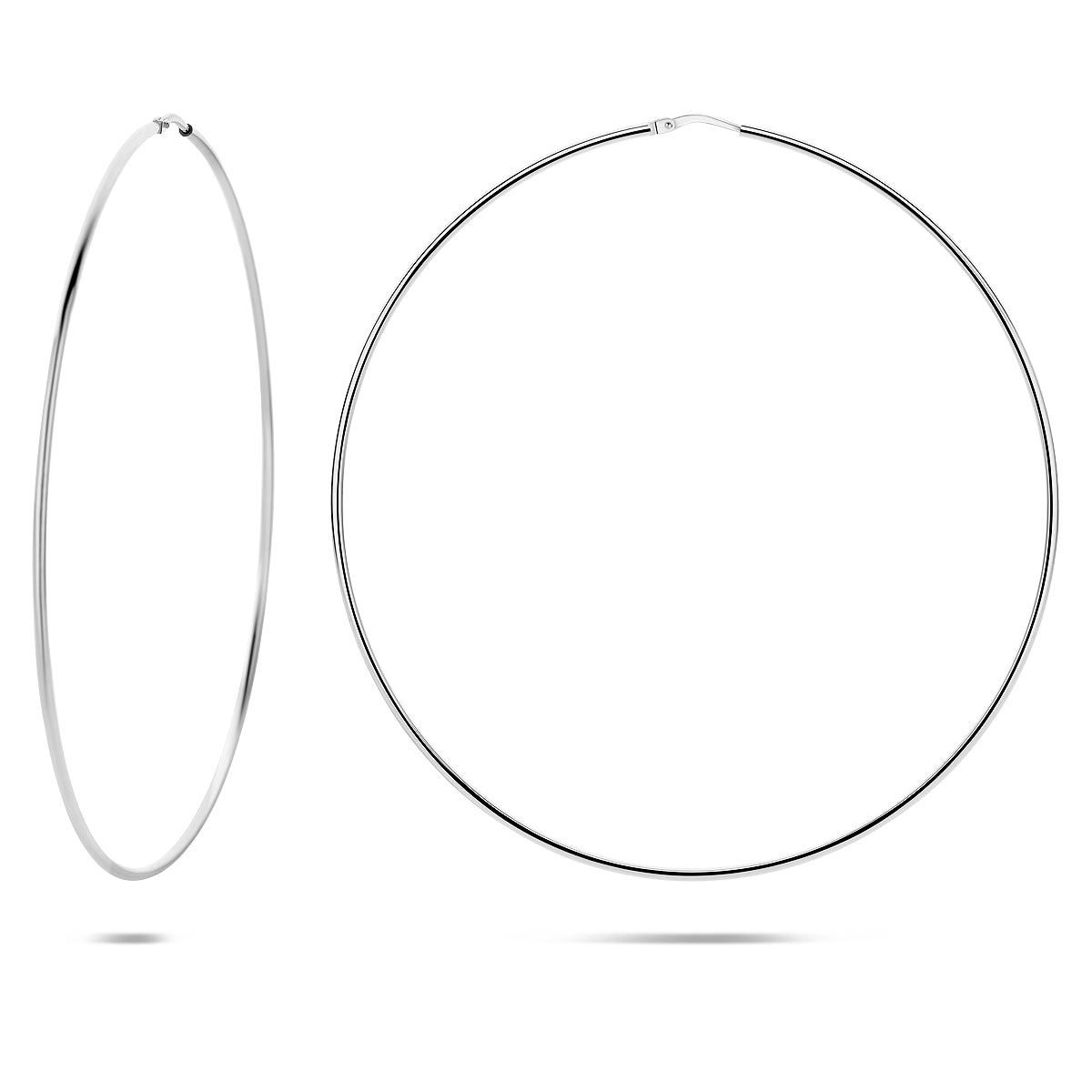 oorringen 1,5 mm ronde buis zilver wit