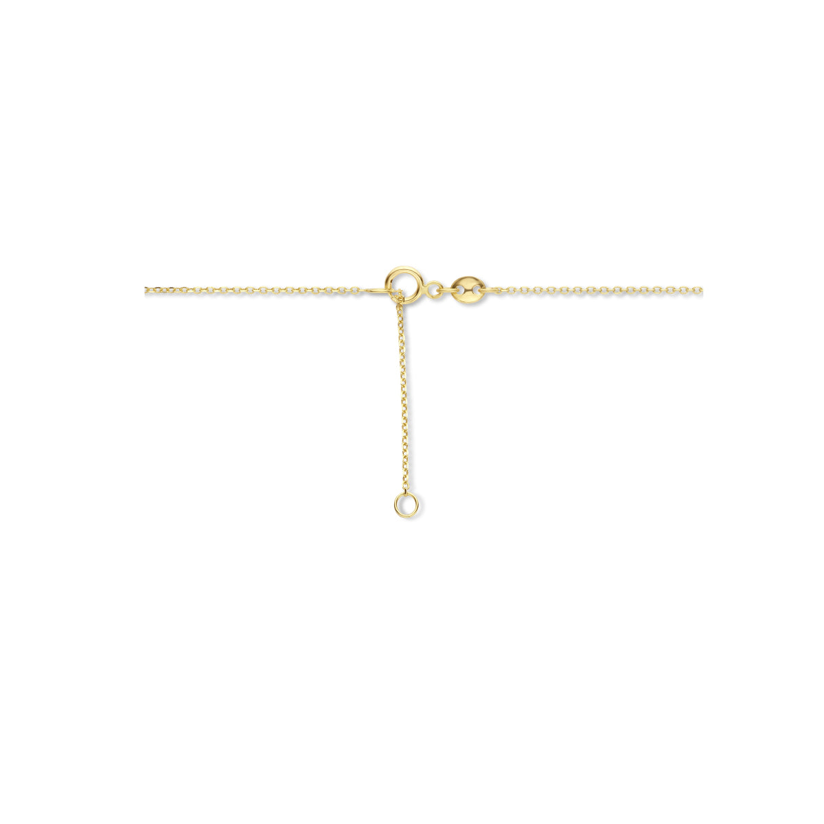 Gravurkette runder Zirkonia 42 - 45 cm 14K Gelbgold