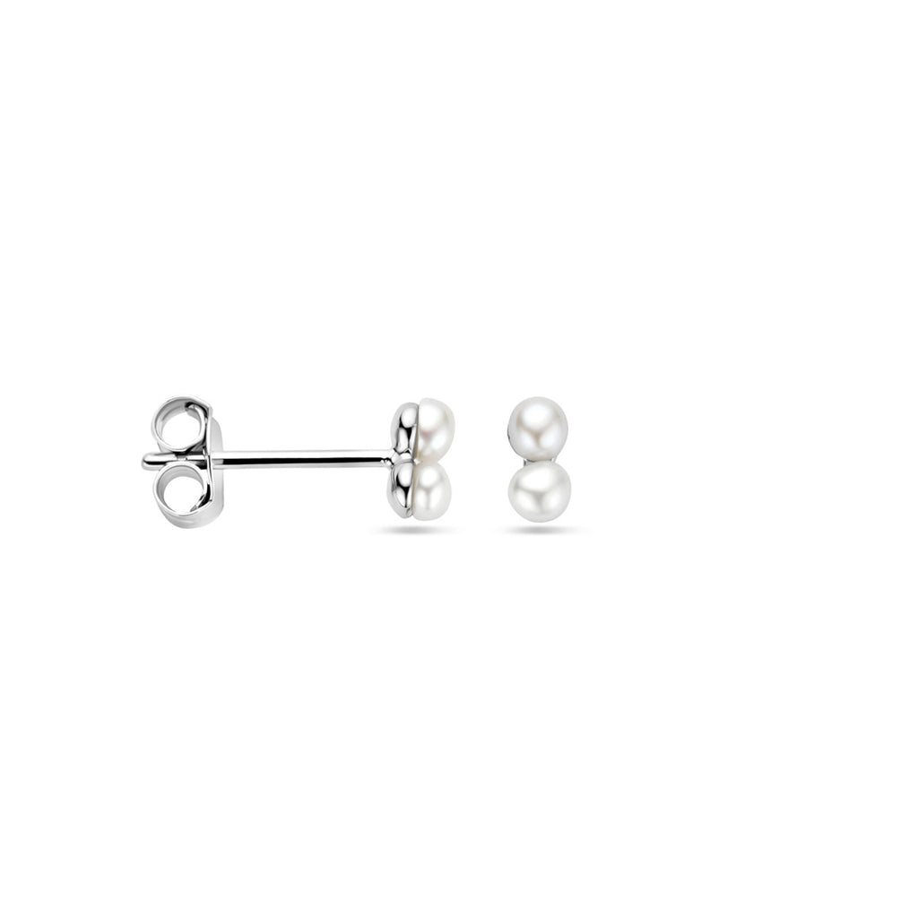 oorknoppen parel 5,5 mm zilver gerhodineerd