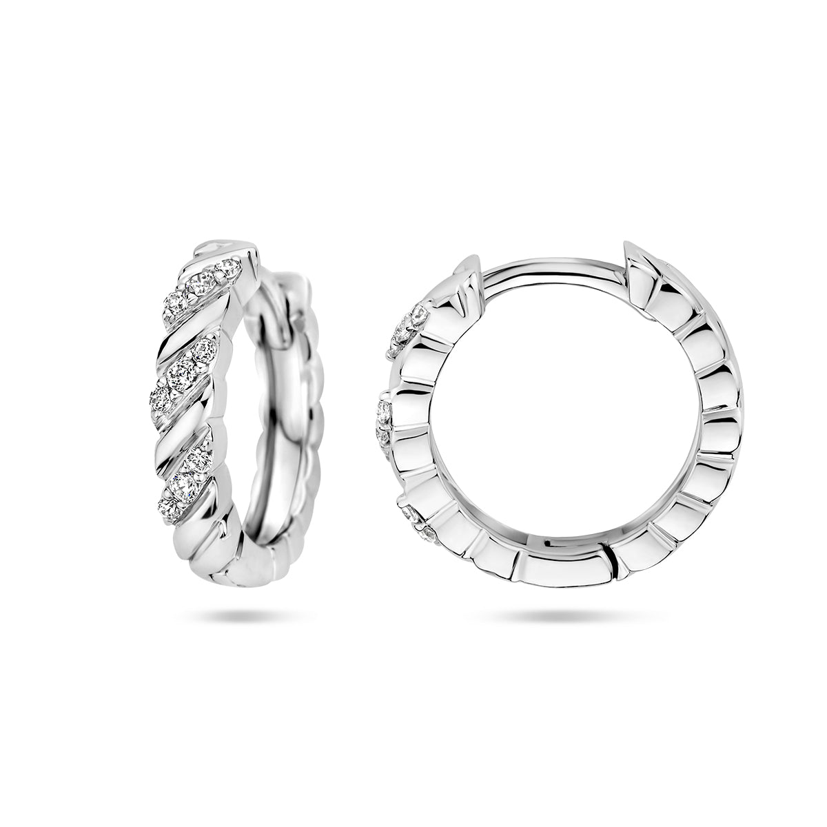 klapoorringen zirkonia zilver gerhodineerd
