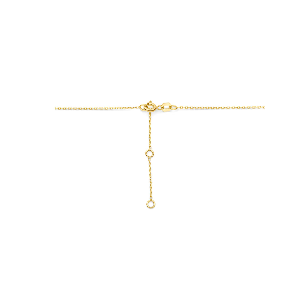 Halskette Herz und Zirkonia 1,0 mm 40 - 42 - 44 cm 14K Gelbgold