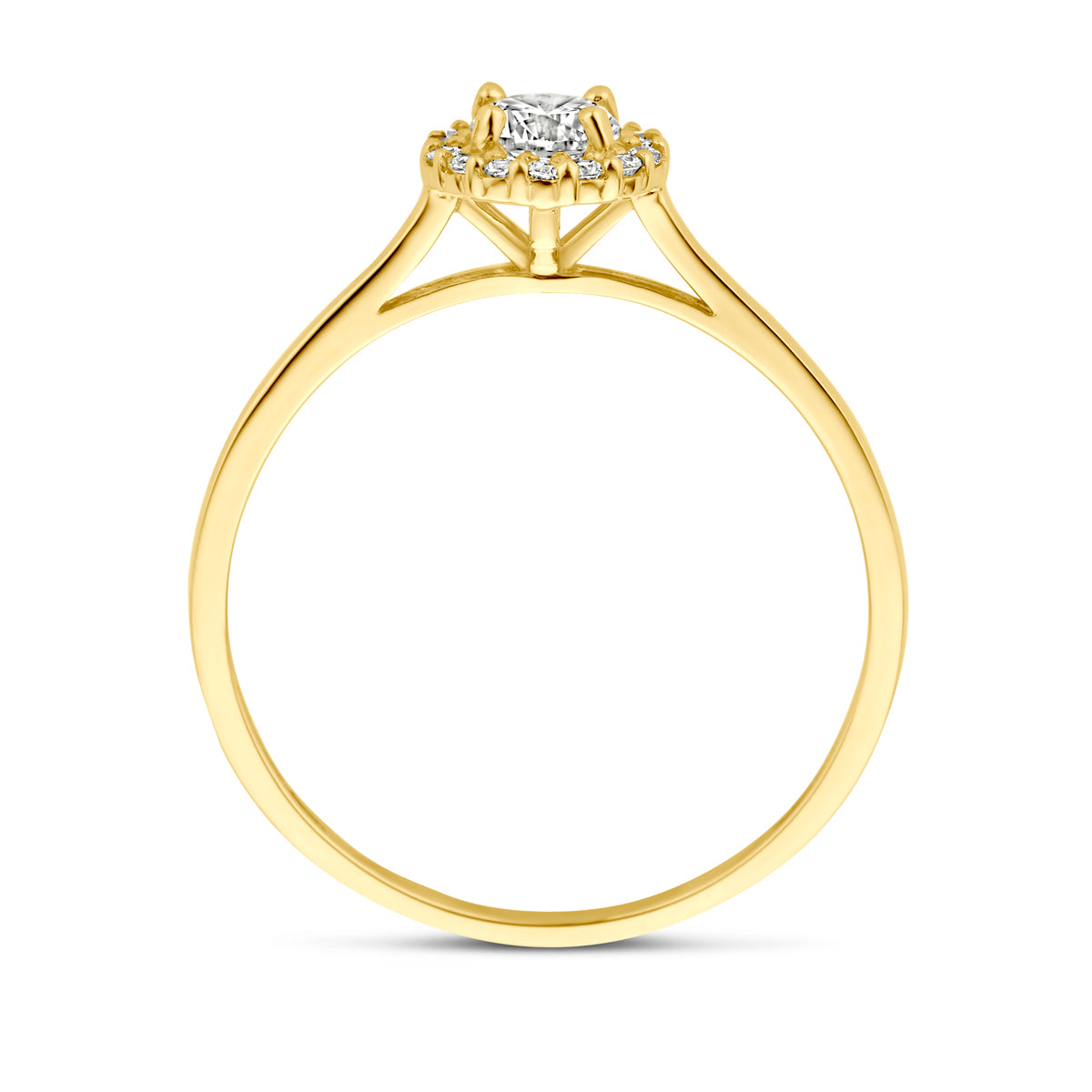 ring zirkonia 14K geelgoud