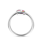 Ring Emaille Einhorn Silber rhodiniert