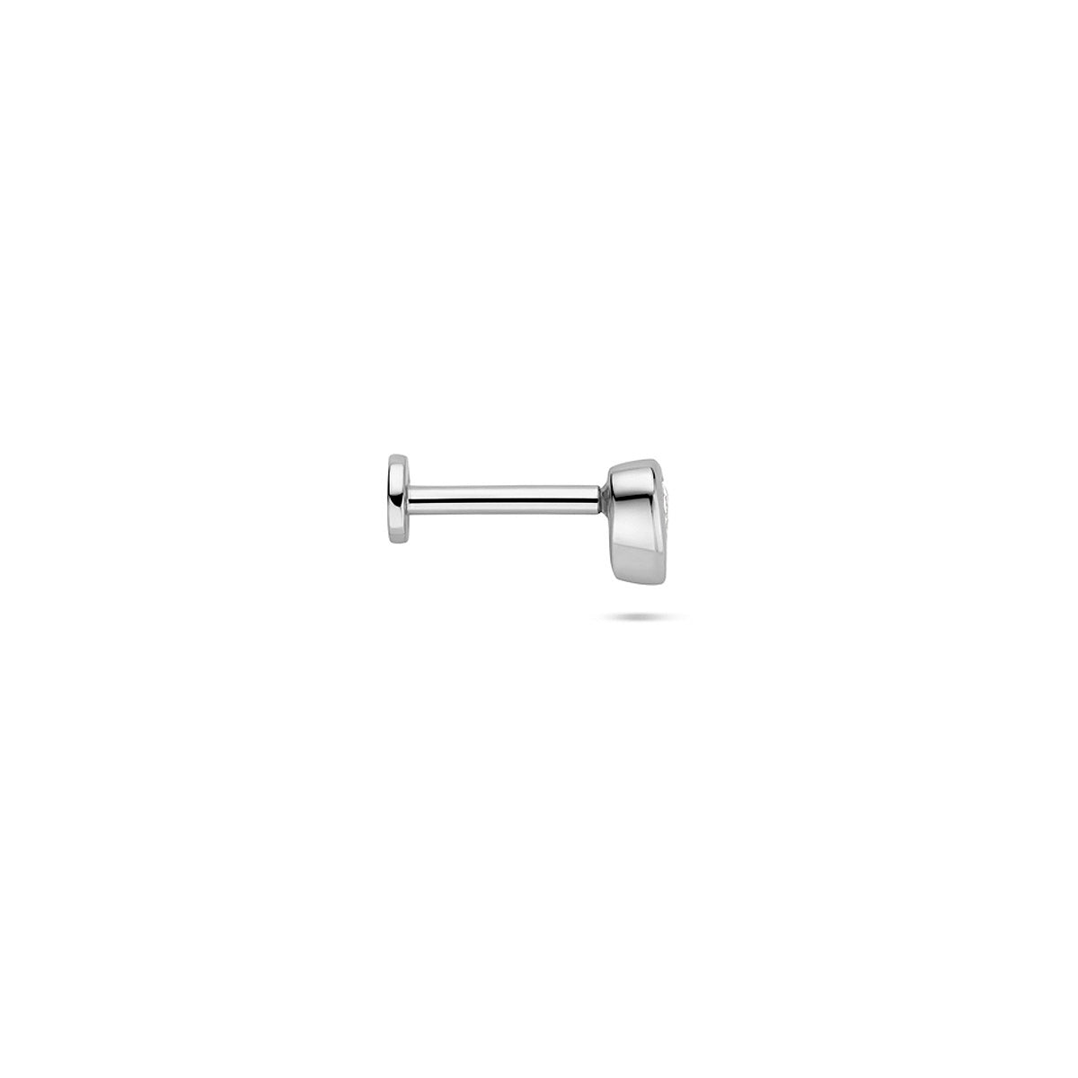 Flat Back Piercing Herz Zirkonia 4,5 mm rhodiniertes Silber