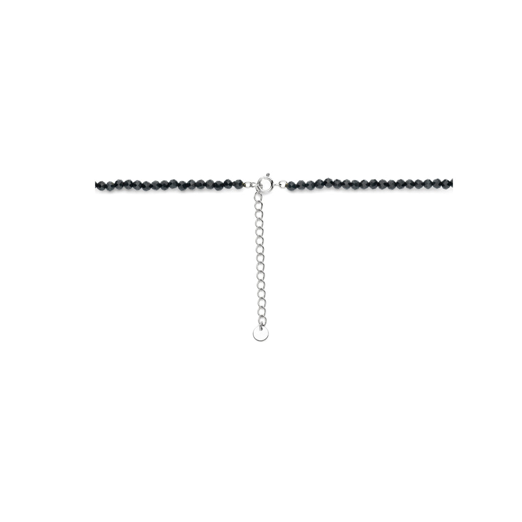 collier onyx 40 + 5 cm zilver gerhodineerd