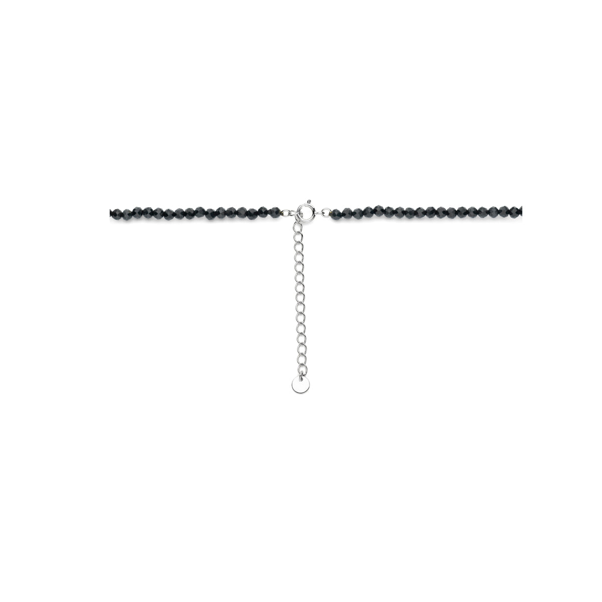 collier onyx 40 + 5 cm zilver gerhodineerd