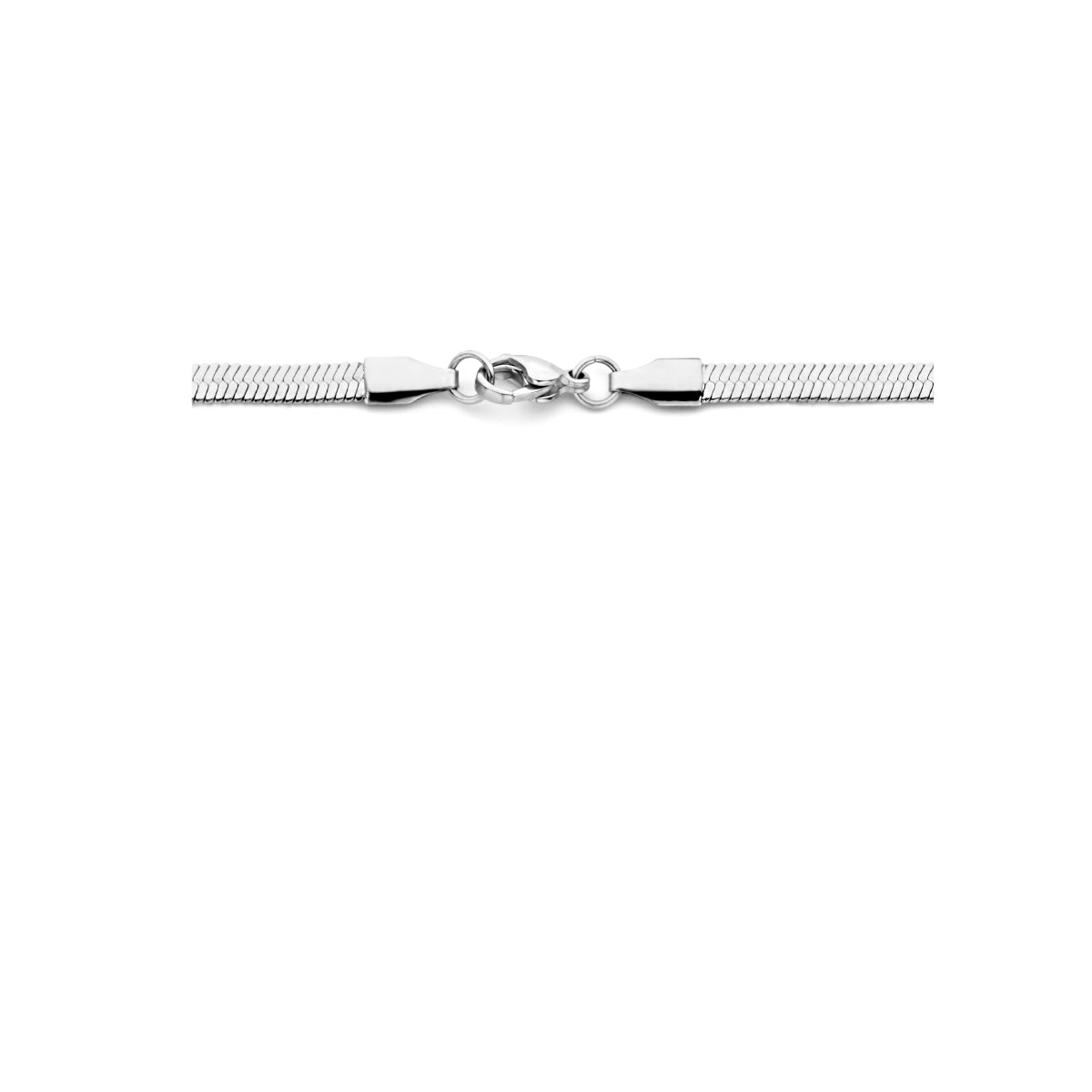 Halskette Schlange flach 4,3 mm 40 + 4 cm Silber rhodiniert