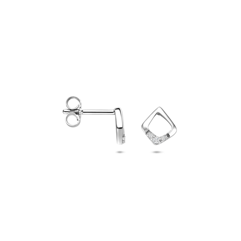 Ohrstecker Zirkonia 7 mm Silber rhodiniert