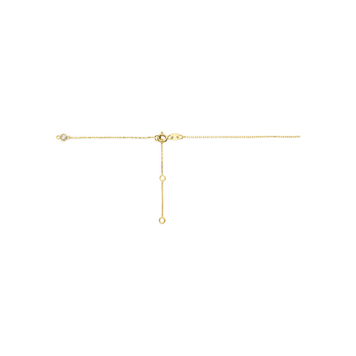 collier zirkonia 41 - 43 - 45 cm 14K geelgoud