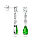 oorhangers wit en groen zirkonia zilver gerhodineerd