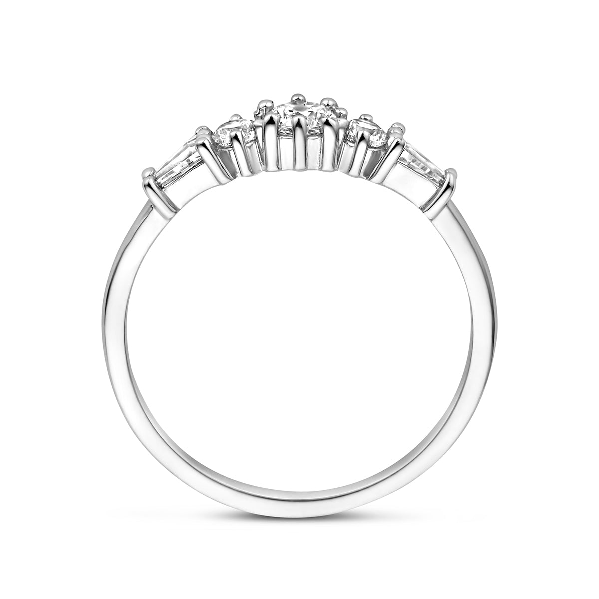 Ring Zirkonia Silber rhodiniert