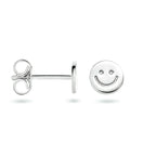 Ohrstecker Smiley Silber rhodiniert