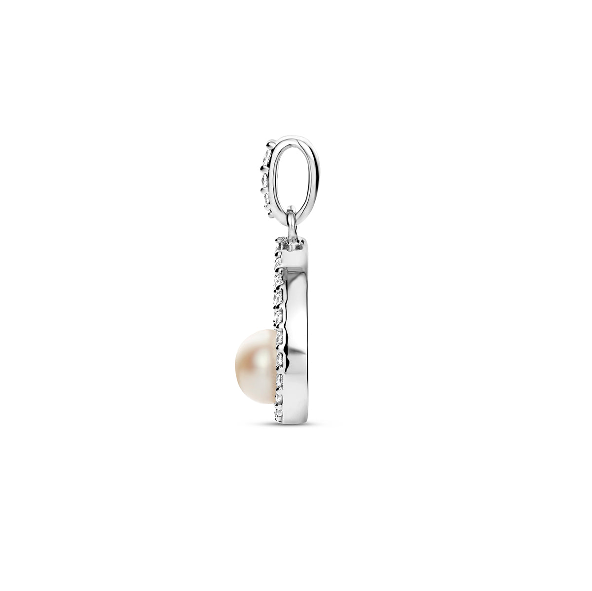 hanger parel en zirkonia zilver gerhodineerd
