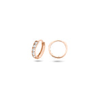 Klappcreolen Zirkonia 9 mm 14K Roségold