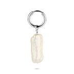 oorring parel per stuk 26 mm zilver gerhodineerd